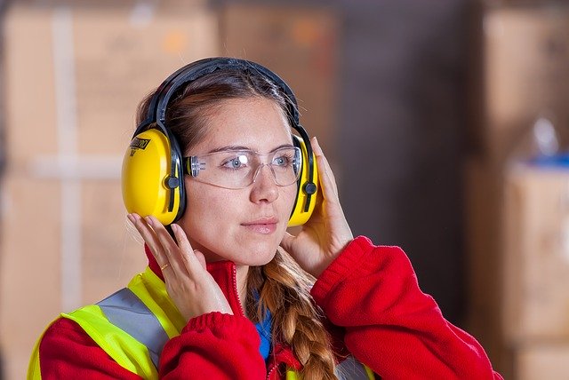 women with protective headgear 